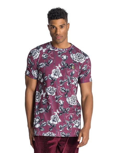Camiseta Gianni Kavanagh Floral Novel Burdeos