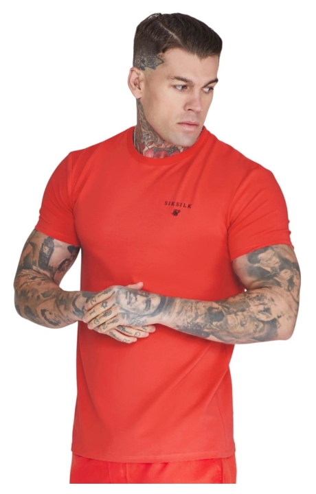 Camiseta SikSilk Muscle Fit Basica Rojo