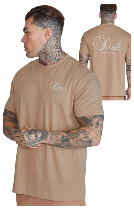Camiseta SikSilk Oversize Graphic Beige