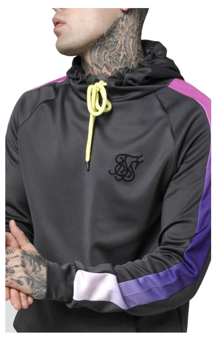 Sudadera SikSilk con capucha Panel Gris y Neon