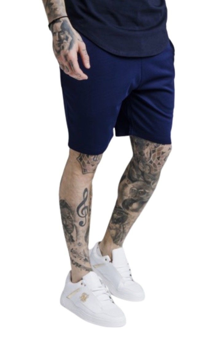 Pantalon SikSilk Eyelet Poly Azul Marino y Blanco