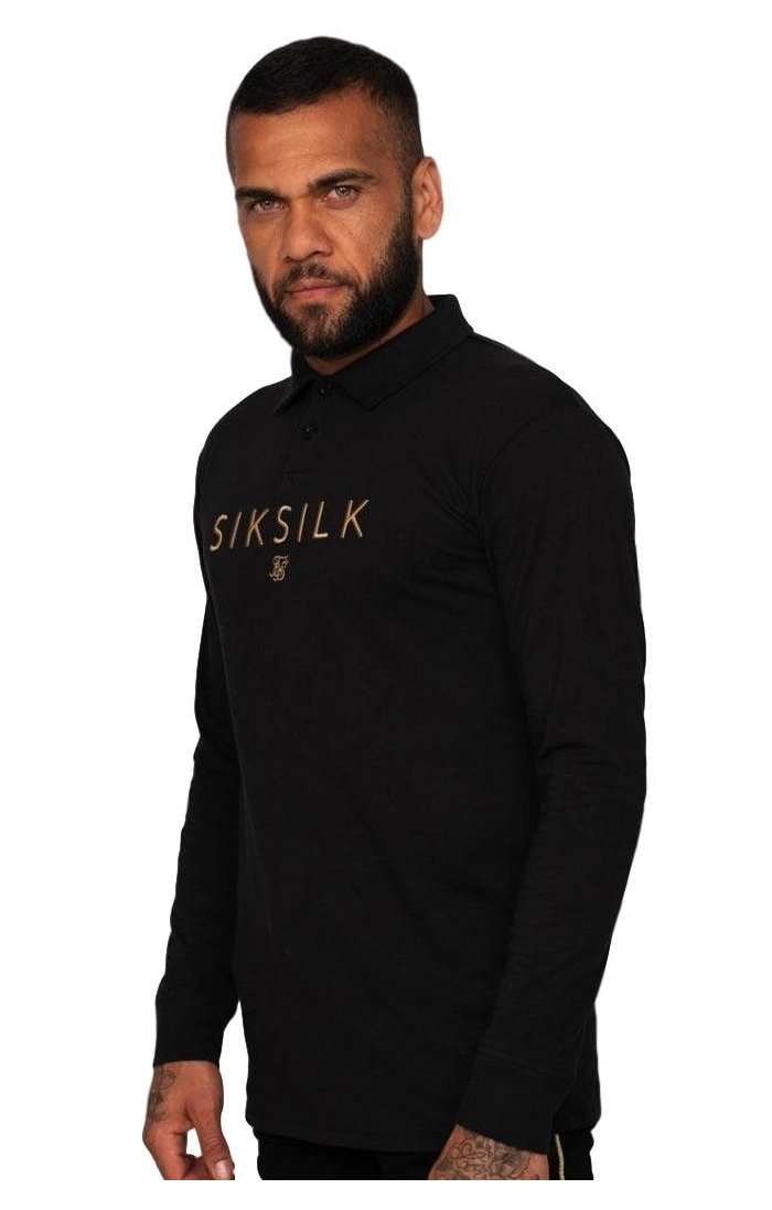 Polo SikSilk Dani Alves Ajustado Negro