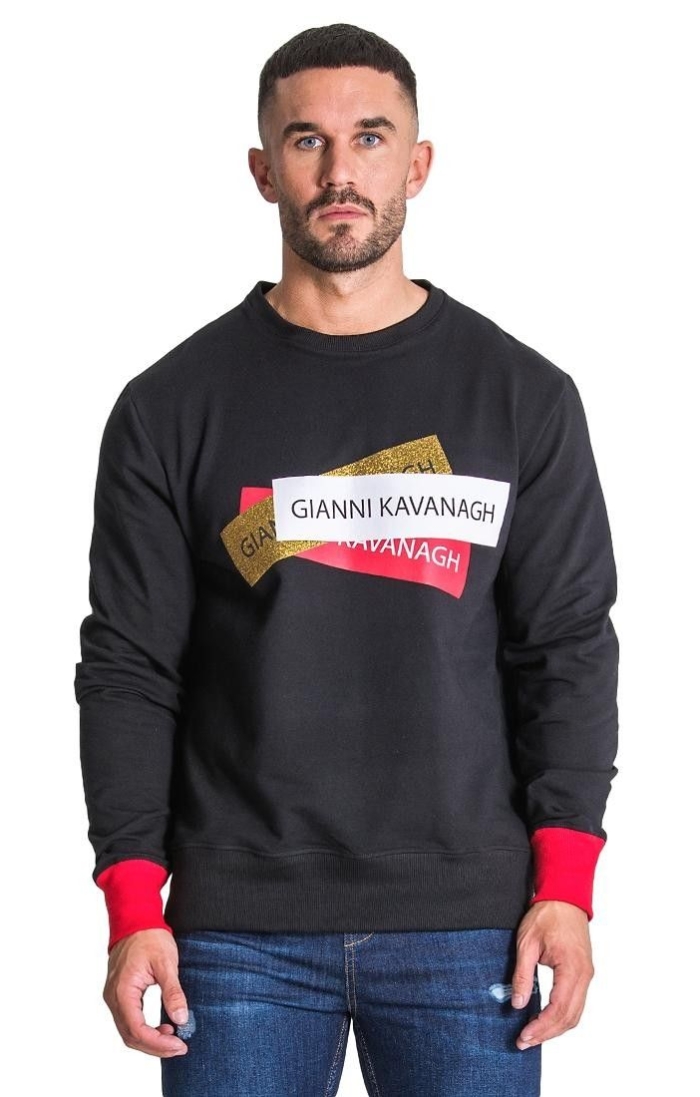 Sudadera Gianni Kavanagh con Pegatinas Negro