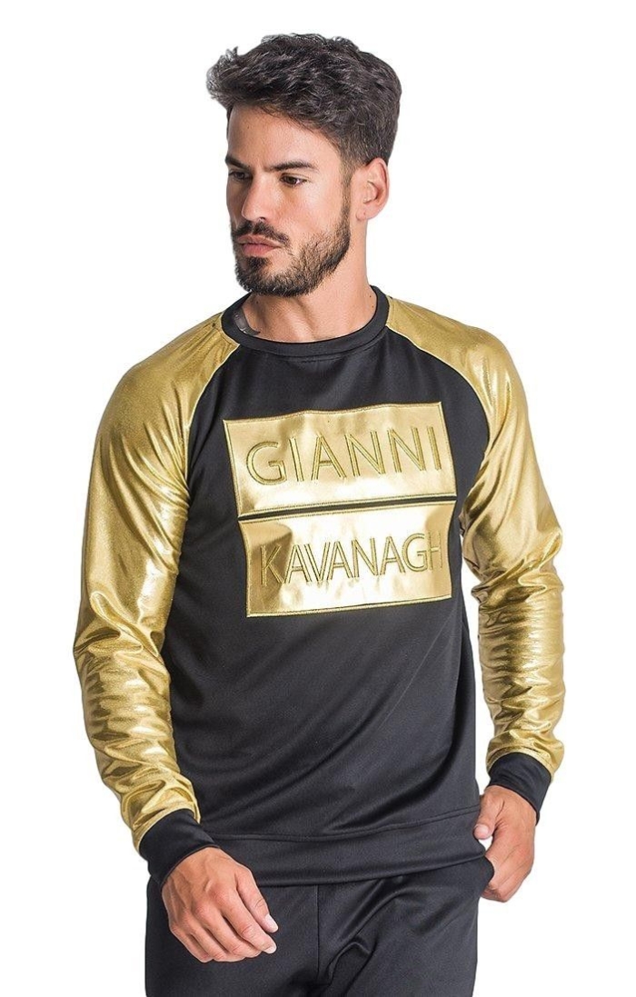 Sudadera Gianni Kavanagh con Barras de Oro Negro