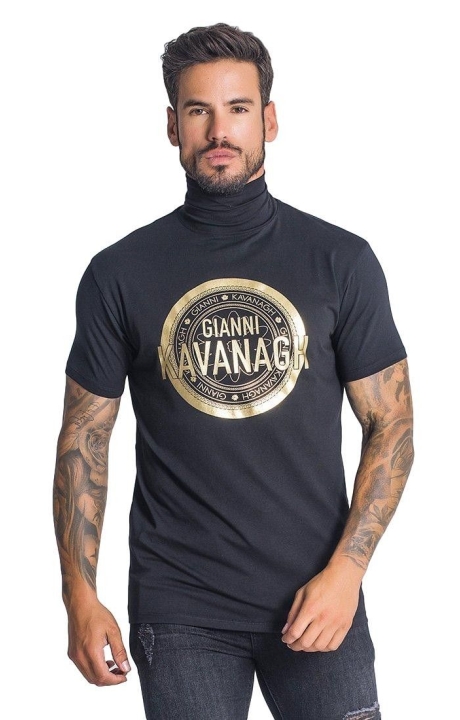 Camiseta Gianni Kavanagh Golden Cuello Alto Negro