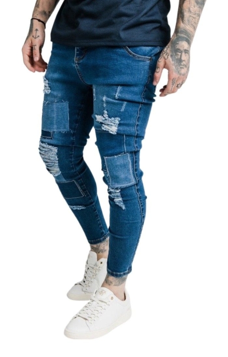 Jeans SikSilk Skinny Distressed Marino