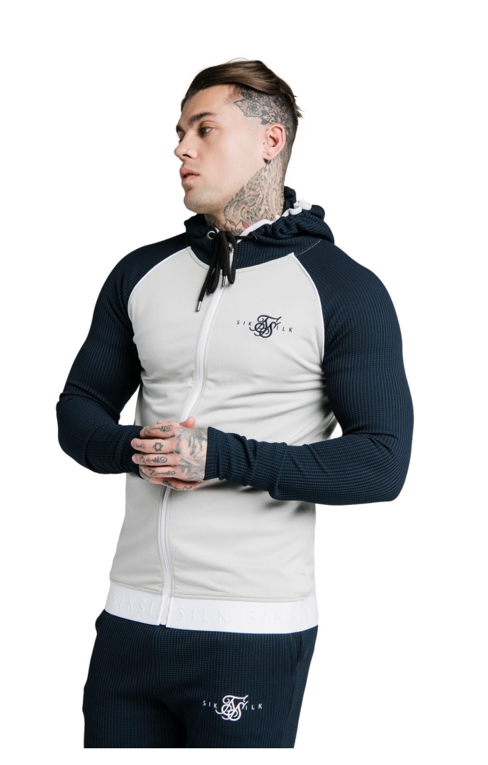 Sudadera SikSilk Surface Zip Through Gris