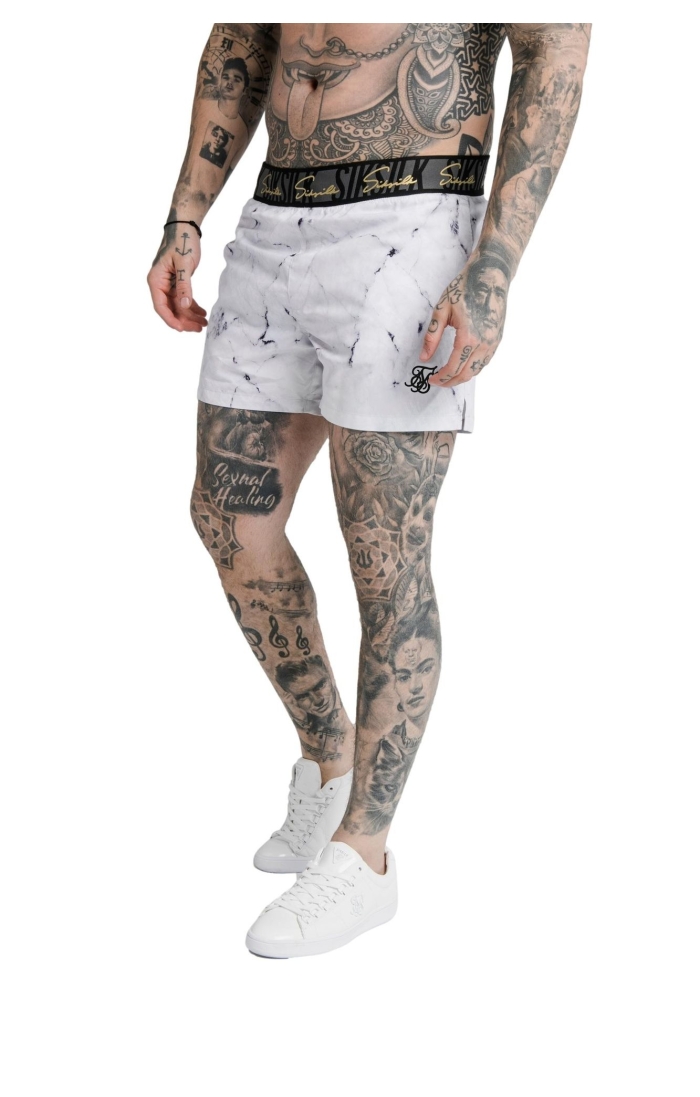 Bañador SikSilk Marble Jacquard Blanco