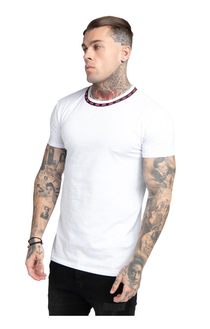 Camiseta SikSilk Bound Logo Gym Blanco