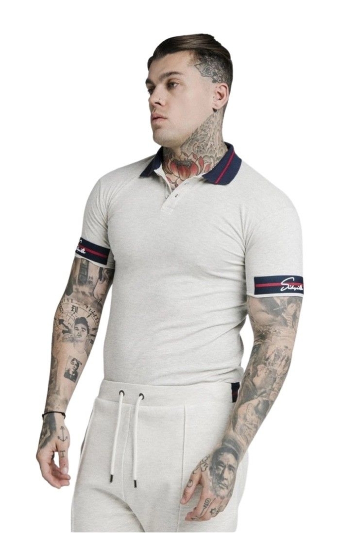 Polo SikSilk de Pique Exposed Blanco