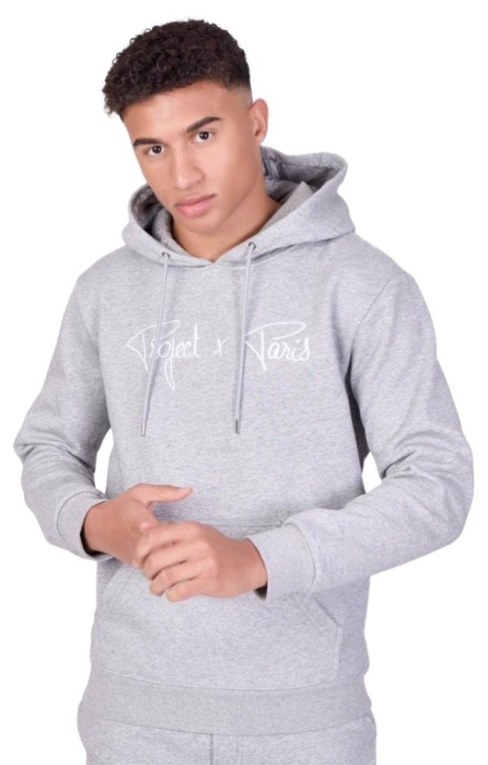 Sudadera Project X Paris con Logo Bordado Unisex Gris