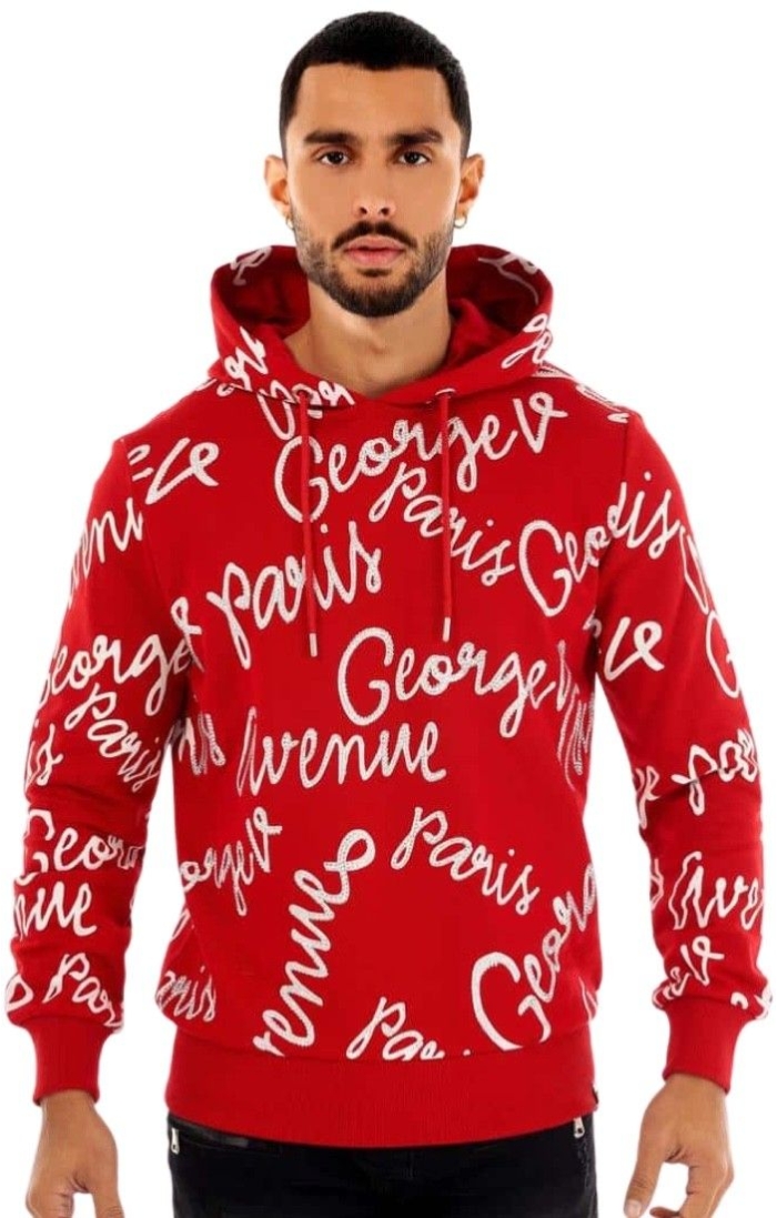 Sudadera George V Paris Etiqueta con Brillantes Rojo