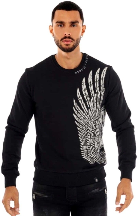 Sudadera George V Paris con Pedreria Chimera Negro