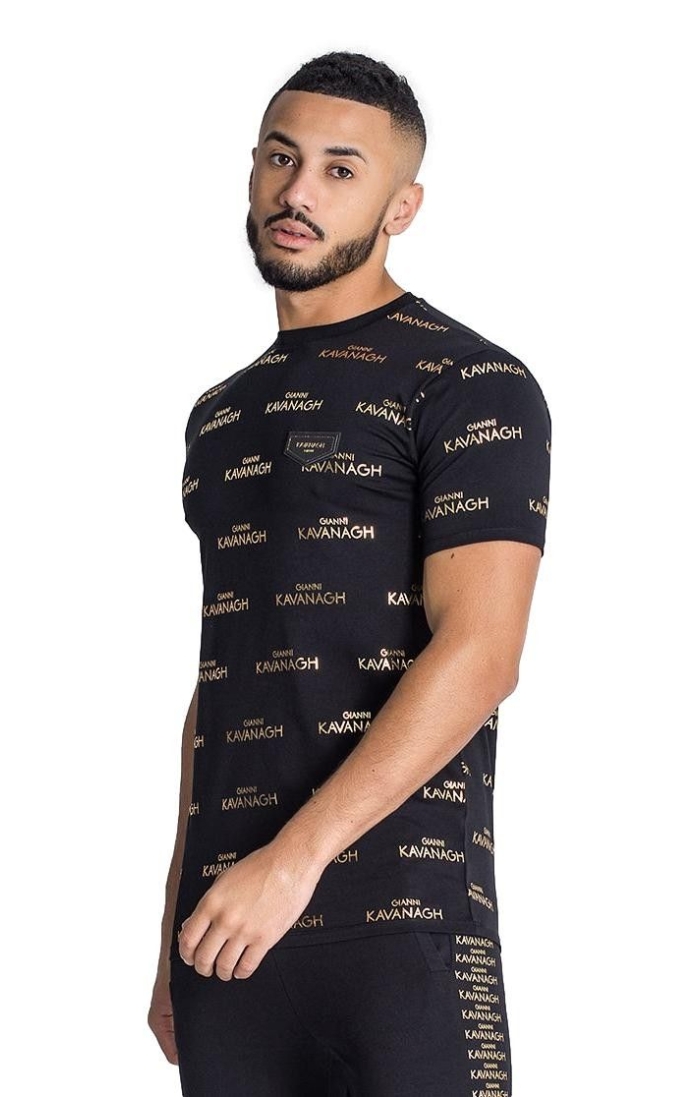 Camiseta Gianni Kavanagh Estampado Integral Negro