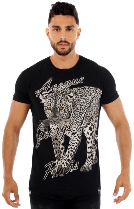 Camiseta George V Paris Tigre Brillante Negro