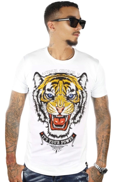 Camiseta George V Paris Poder Tigre Blanco
