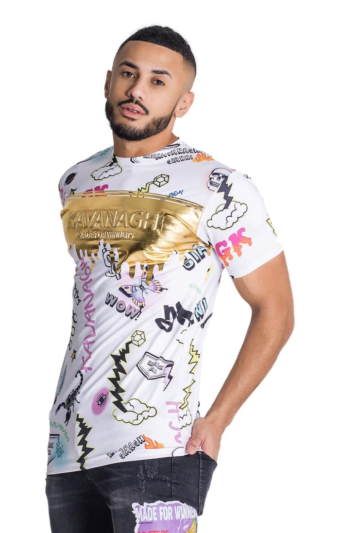 Camiseta Gianni Kavanagh Estampado Futura Blanco