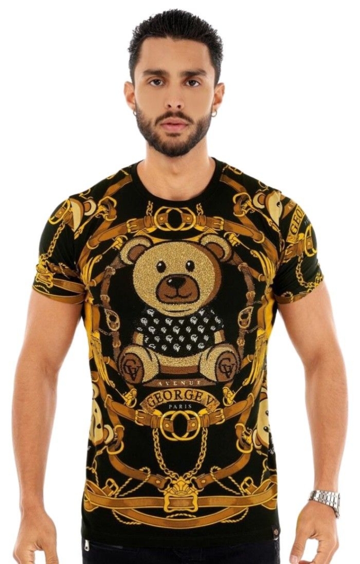 Camiseta George V Paris Oso Tedy Belt Negro