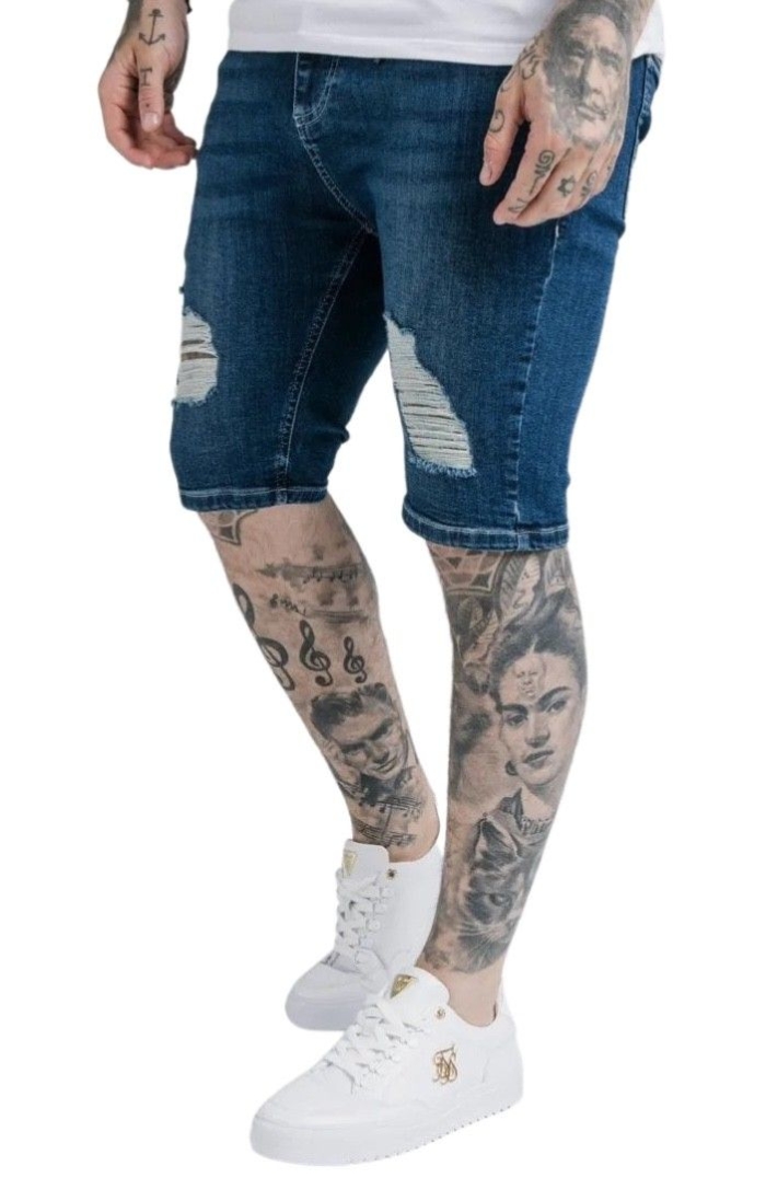 Jeans SikSilk Distressed Marino