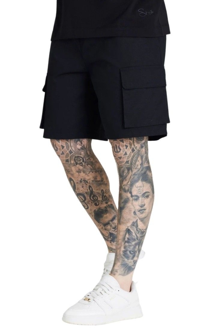 Short SikSilk Cargo Antidesgarro Negro