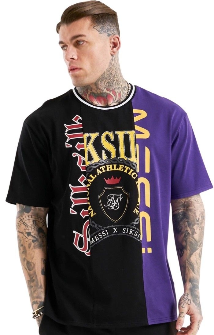 Camiseta SikSilk X Messi Retro Varsity Negro & Morado