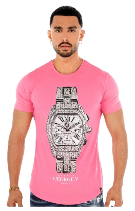 Camiseta George V Paris con Reloj Rosa