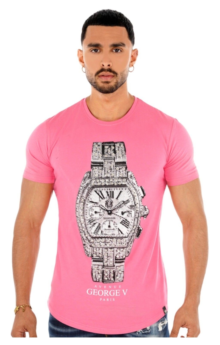 Camiseta George V Paris con Reloj Rosa