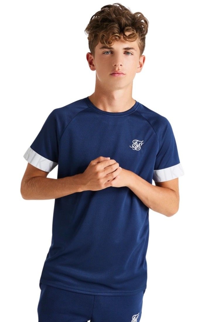 Camiseta SikSilk Jr Dinamica Tech Marino