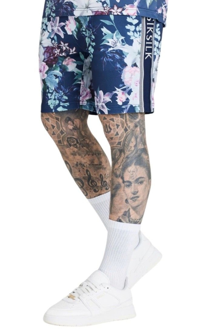 Short SikSilk Botanical Print Marino