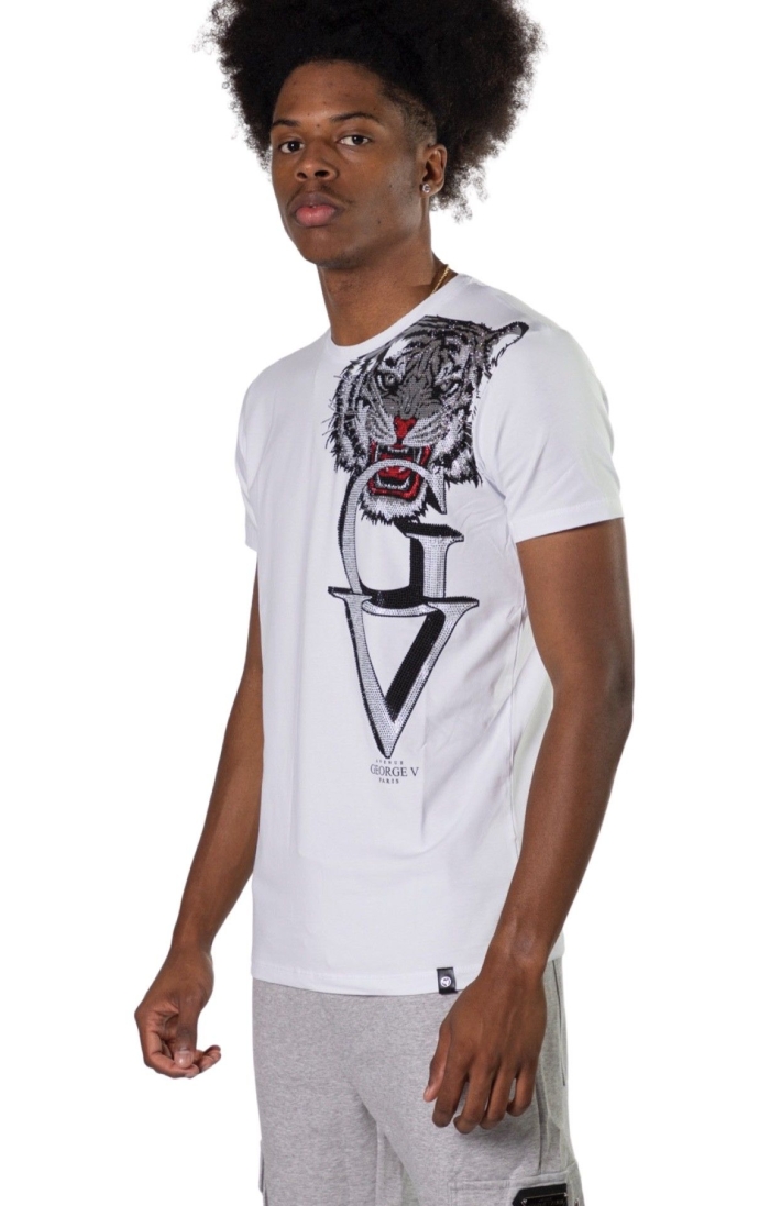 Camiseta George V Paris Tigre Head Blanca