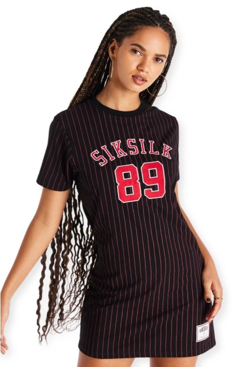 Vestido SikSilk de Baseball Luxe Negro