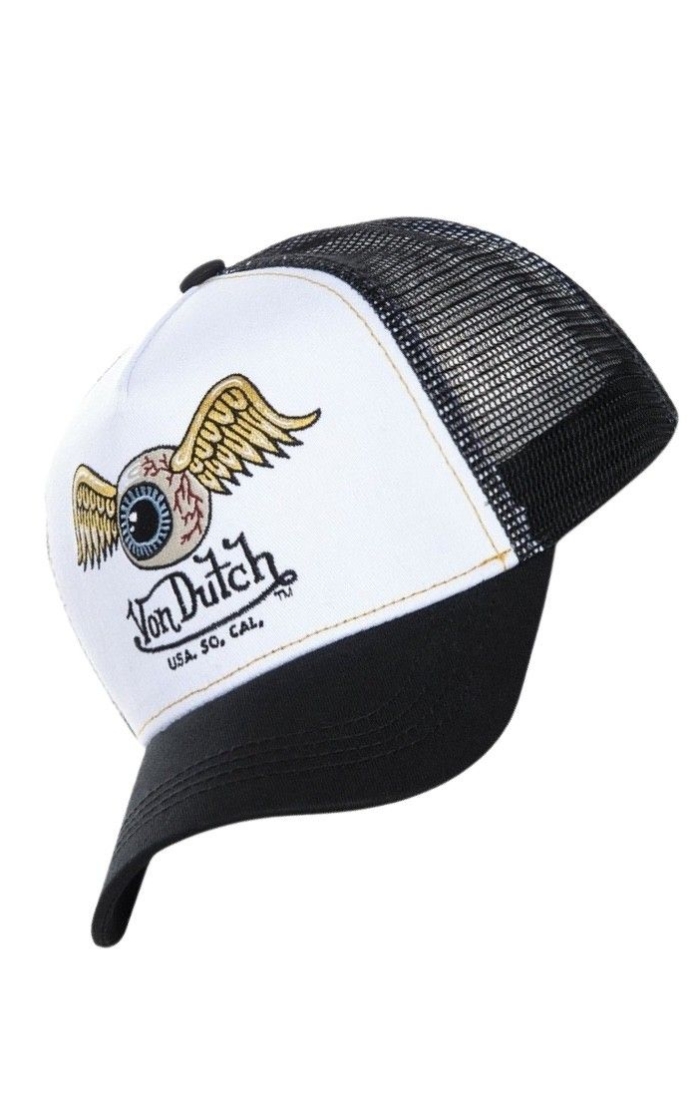 Gorra Von Dutch Curva Ajustable Eye Art Blanco