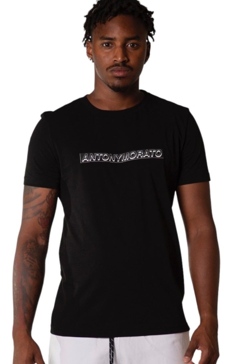 Camiseta Antony Morato Logo Goma Transferido Negro