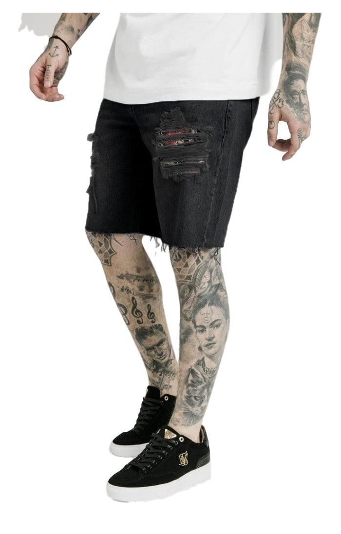 Jeans Corto SikSilk Loose Fit Dani Alves Negro