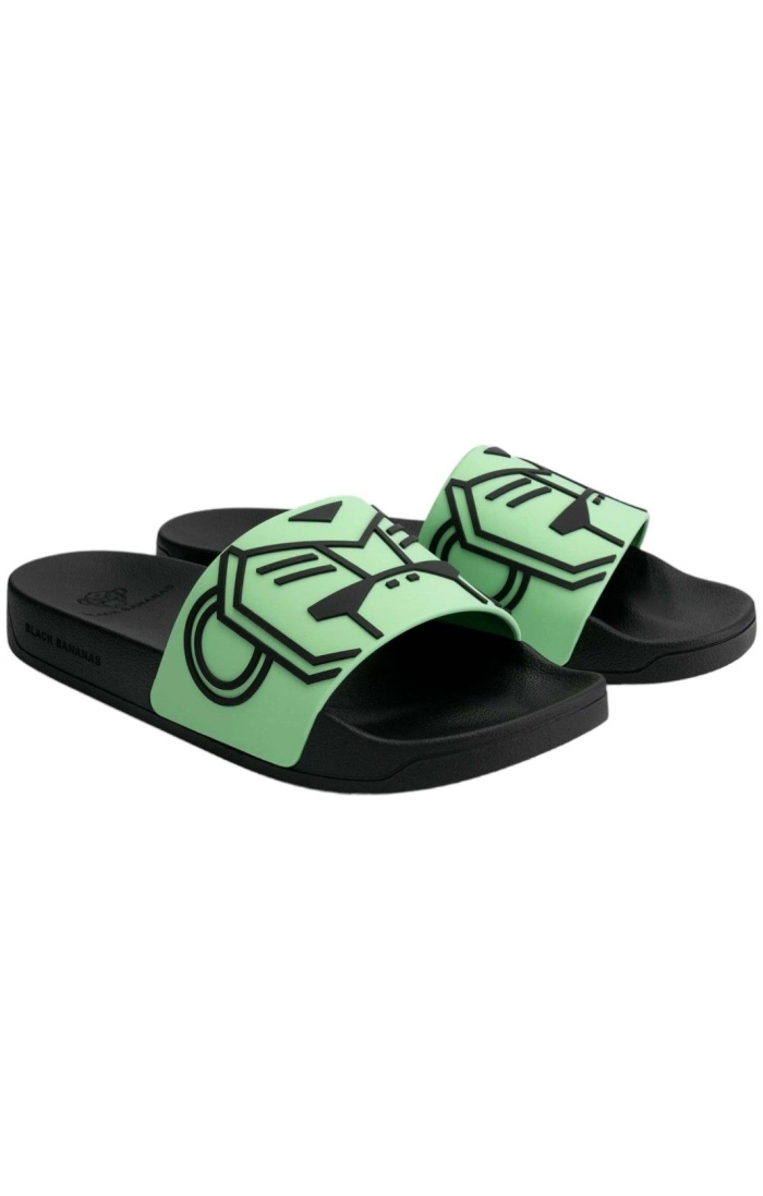 Chanclas Black Bananas Commander Slides Negro y Verde