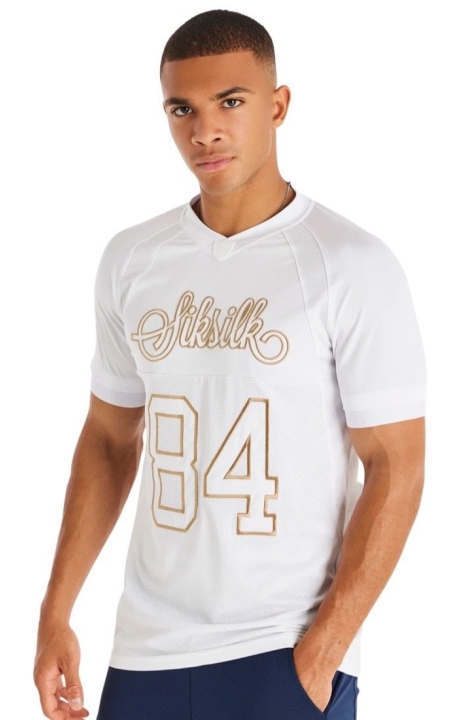 Camiseta SikSilk de Deporte Retro Tecnica Blanco