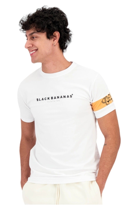 Camiseta Black Bananas Commander Tee Blanco y Naranja