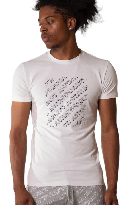 Camiseta Antony Morato Slim Fit Logotipo Monograma Blanco