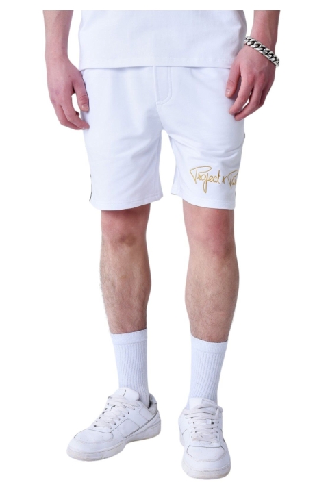 Pantalon Corto Project X Paris Clasico Rayas Laterales Blanco