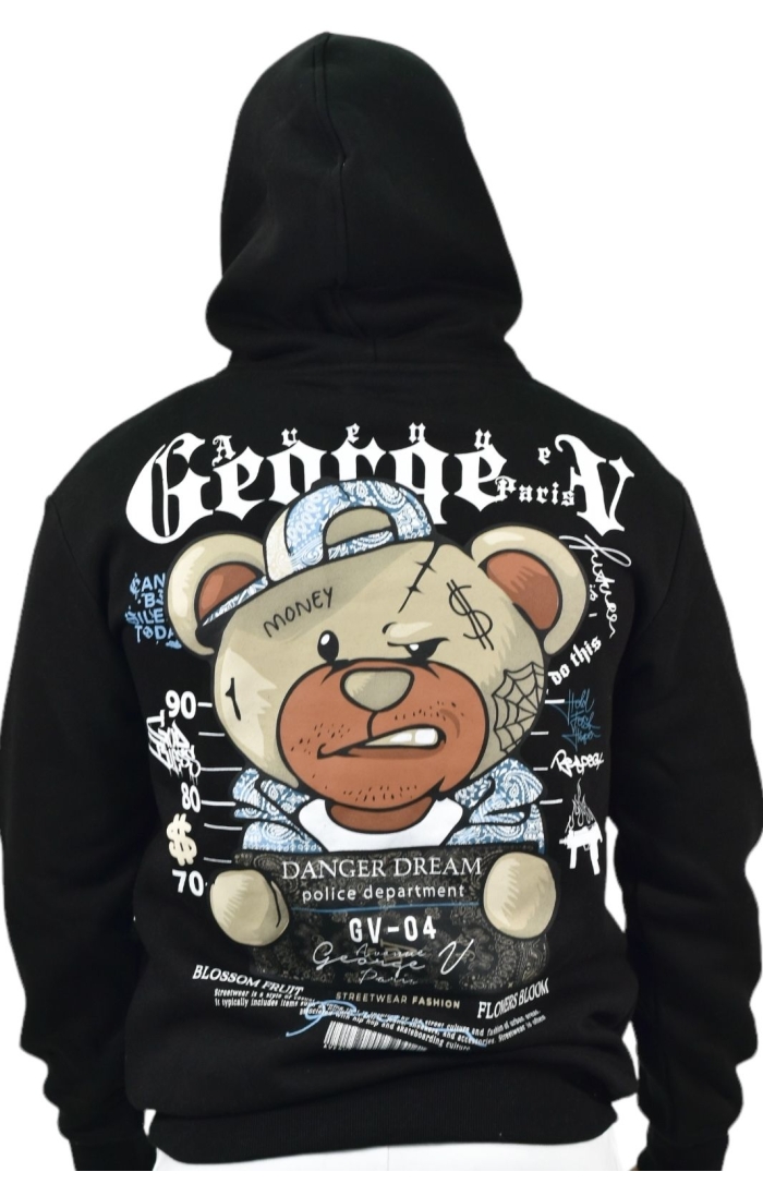 Sudadera George V Paris GV Street Bear Negro