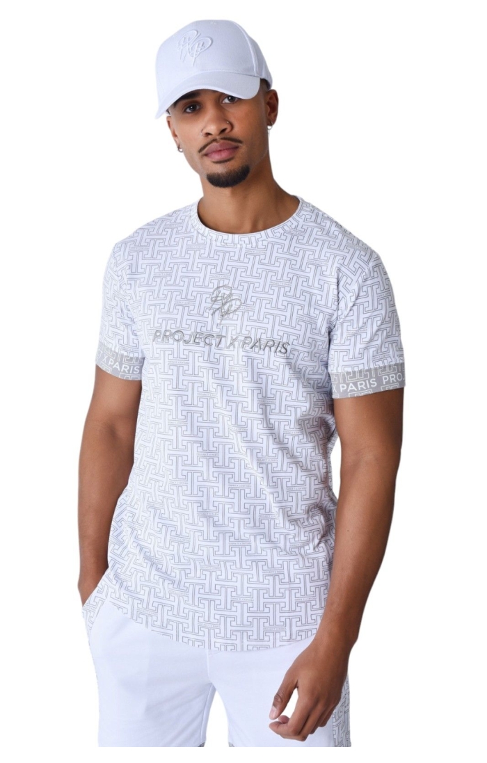 Camiseta Project X Paris Estampado Laberinto Blanco