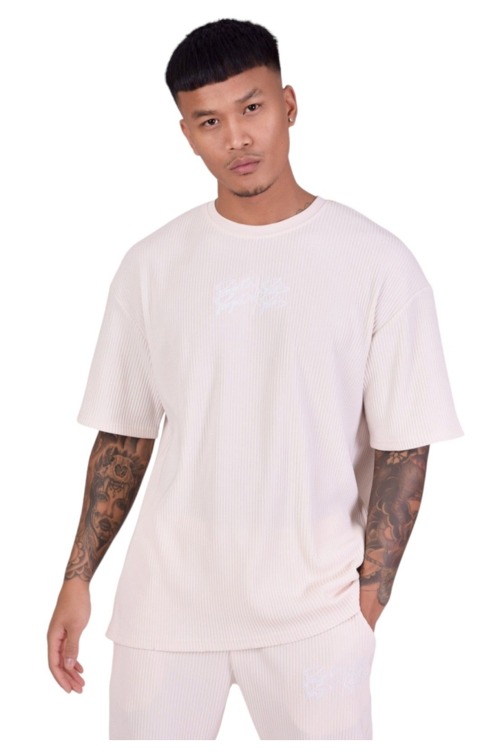 Camiseta Project X Paris Oversize Texturizado Crema