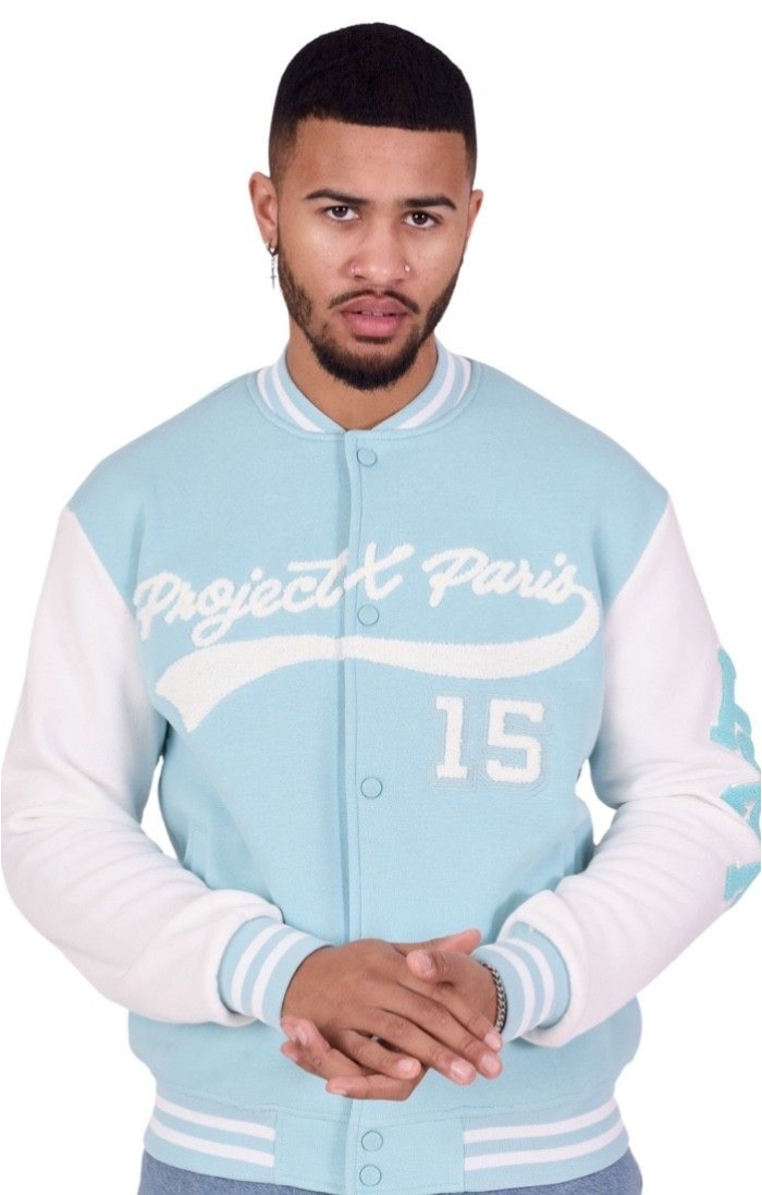 Chaqueta Project X Paris Baseball Azul Cielo