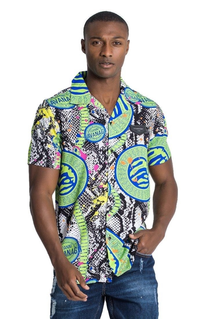 Camisa Gianni Kavanagh Euphoria Hawaiana Verde