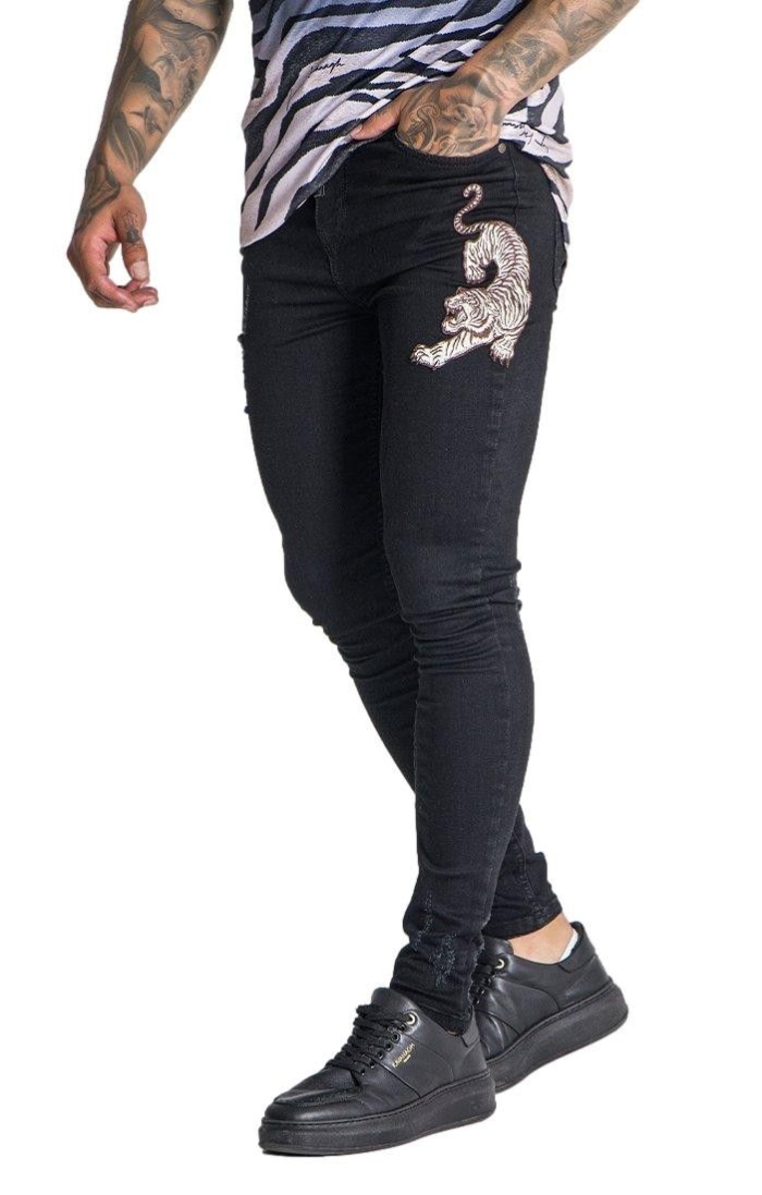 Jeans Gianni Kavanagh con Parche Tiger Negro