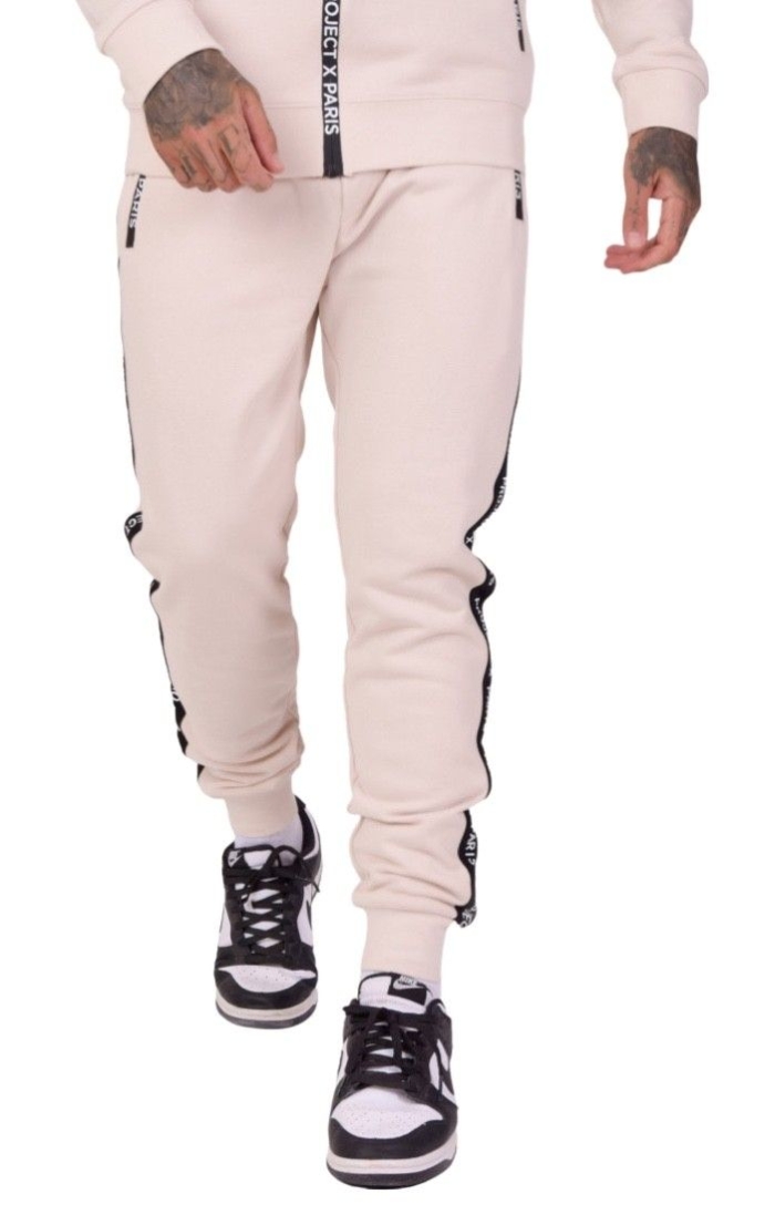 Pantalon Project X Paris Cremallera con Logo Beig