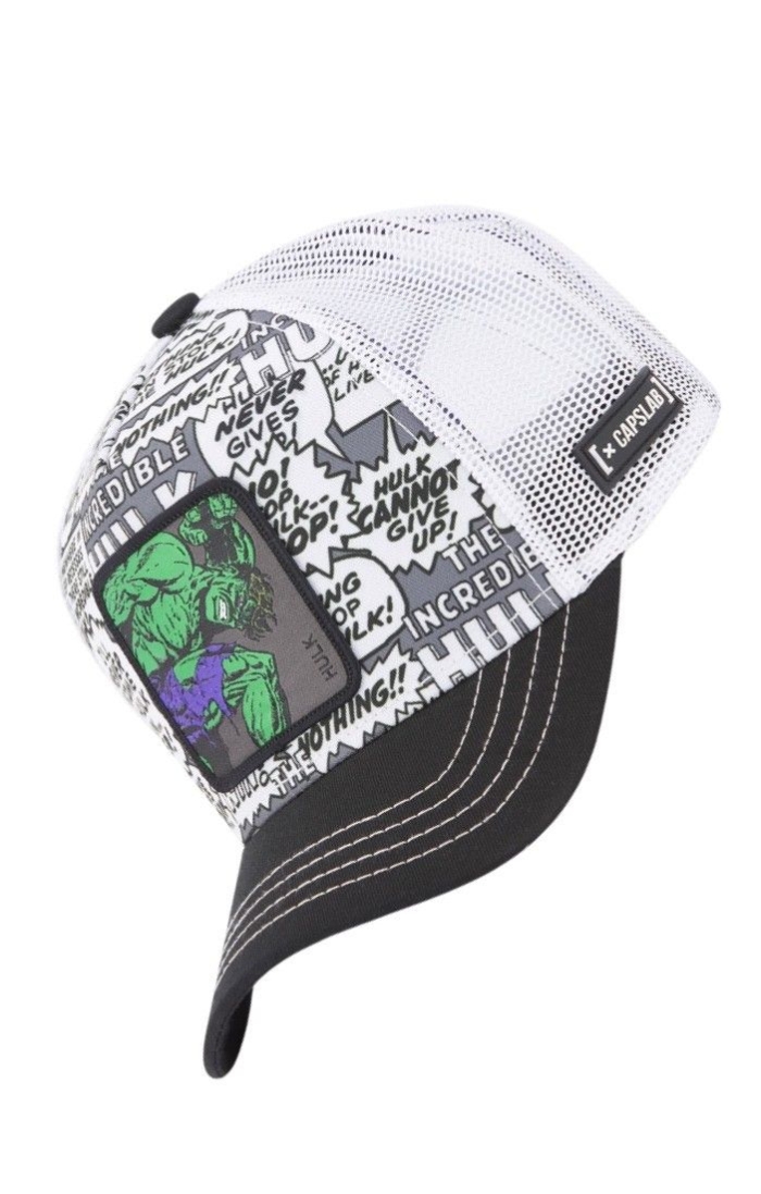 Gorra Capslab Marvel Hulk Negro y Blanco