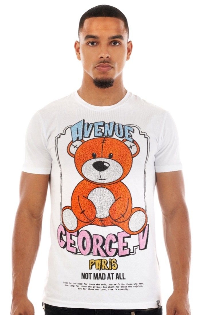 Camiseta George V Paris Oso Avenue Street Blanco