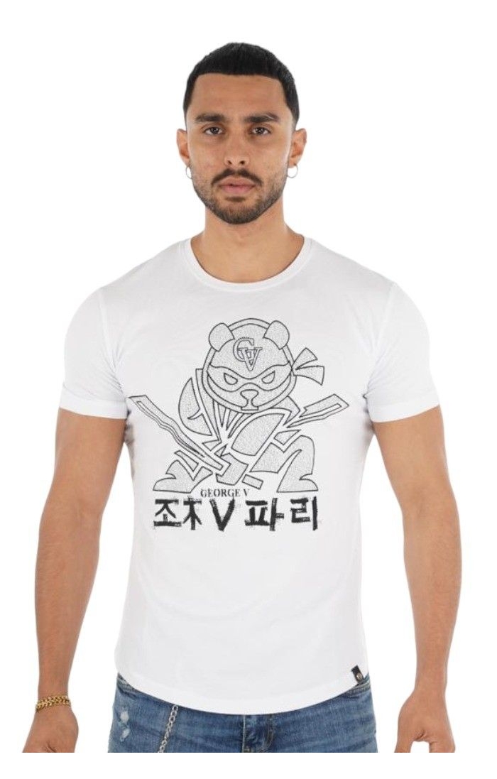 Camiseta George V Paris Oso Ninja Superhero Blanco