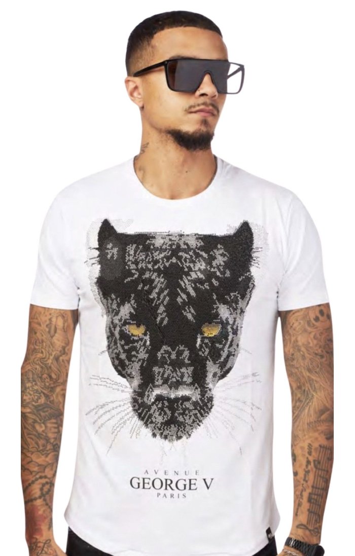 Camiseta George V Paris Poder Pantera Blanco